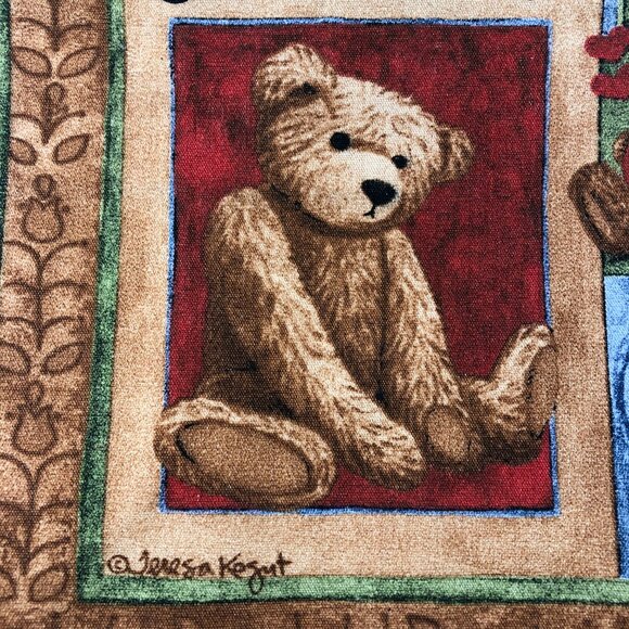 Teresa Kogut Old Friend Teddy Bear Large Canvas Tote Reusable Bag NWT - Picture 11 of 13